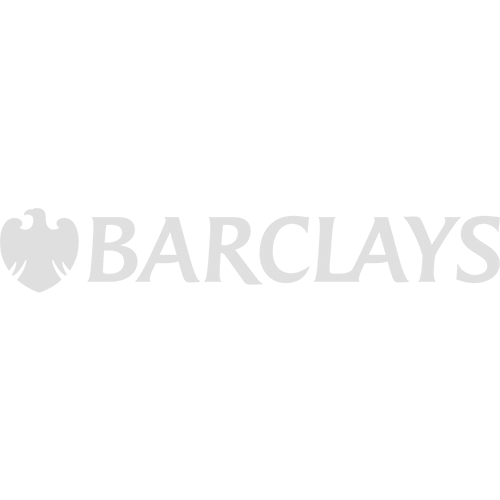 Logo of Barclays, a global financial services provider, displayed in white text on a light background.