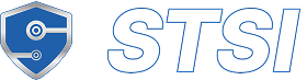 Logo for STSI, featuring a blue shield with a circular design and the letters 'STSI' in bold white font.