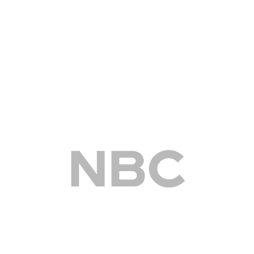 Logo of NBC, featuring a colorful peacock icon and bold lettering for 'NBC' in black.
